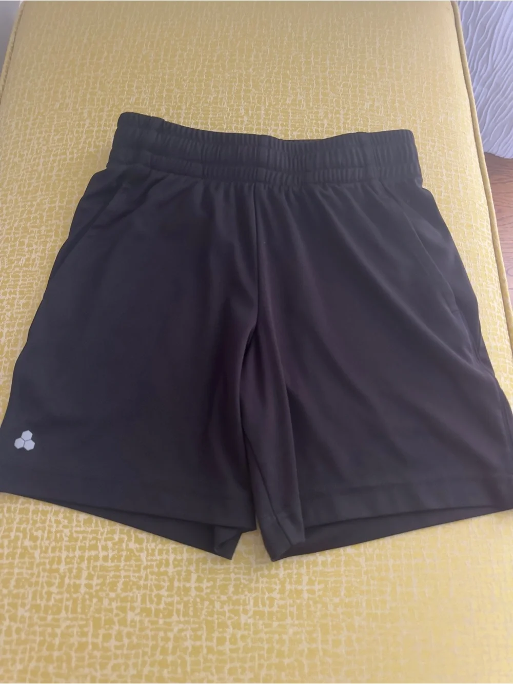 Kids Black Athletic Shorts with Elastic Waistband